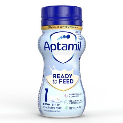 Aptamil® 1 Početno mleko za odojčad spremno za hranjenje od rođenja 200 ml - prednja strana pakovanja