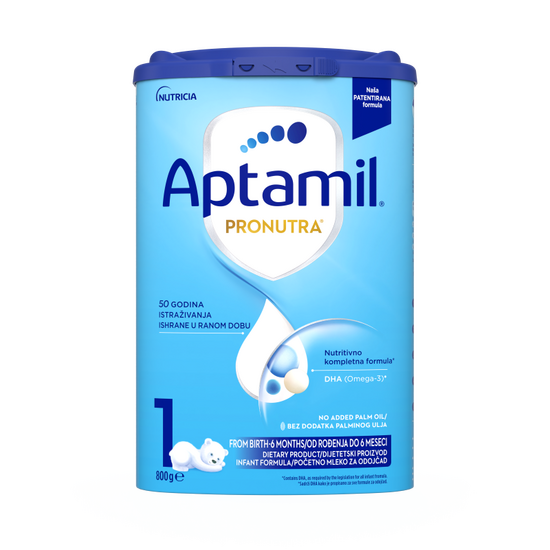 Aptamil® 1 PRONUTRA Početno mleko za odojčad 800 g - prednja strana pakovanja
