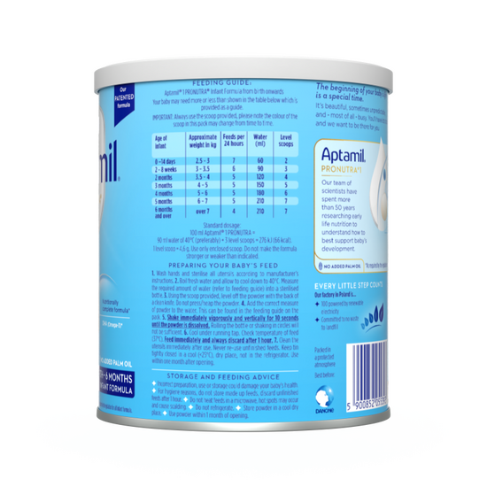 Aptamil® 1 PRONUTRA® Početno mleko za odojčad 400 g - leva strana pakovanja