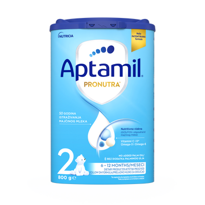 Otkrijte Aptamil® 2 PRONUTRA®, naše prelazno mleko za odojčad pogodno od 6. do 12. meseci.