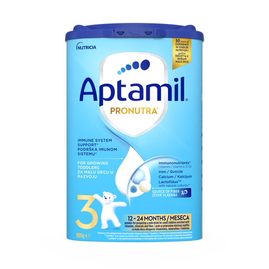 Aptamil® 3 PRONUTRA® prah za pripremnu mlečnog napitka za malu decu od 12-24 meseca 800 g - prednja strana pakovanja
