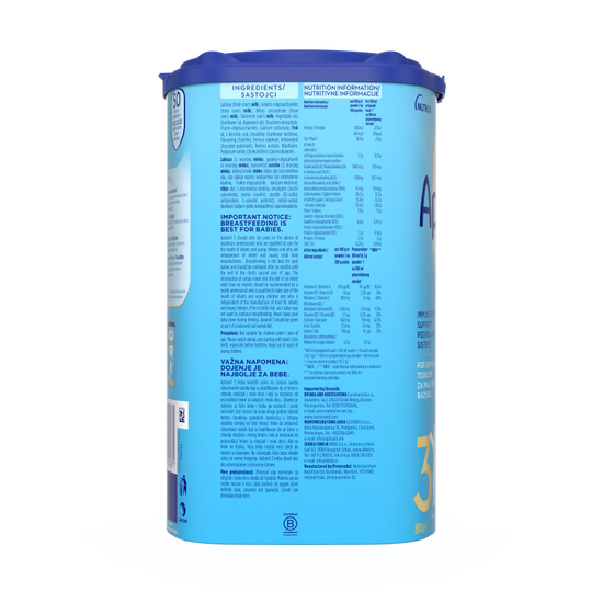 Aptamil® 3 PRONUTRA® prah za pripremnu mlečnog napitka za malu decu od 12-24 meseca 800 g - desna strana pakovanja