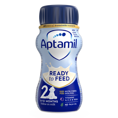 Otkrijte Aptamil® 2 200 ml je prelazno mleko za odojčad, tečna formula spremna za upotrebu kod odojčadi od 6-12 meseci starosti.