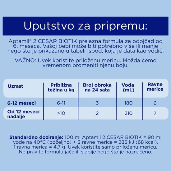Aptamil® 2 CESAR BIOTIK 800 g