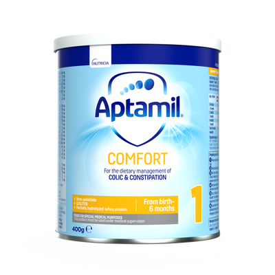 Aptamil® Comfort 1 je dijetetski proizvod - hrana za posebne medicinske namene, za potrebe ishrane kod odojčadi sa grčevima i/ili konstipacijom.