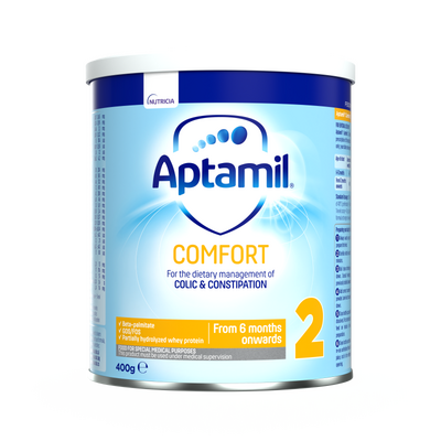 Aptamil® Comfort 2 je dijetetski proizvod - hrana za posebne medicinske namene, za potrebe ishrane kod odojčadi sa grčevima i/ili konstipacijom.