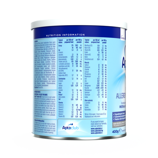 Aptamil® Allergy Digestive Care 400 g - desna strana pakovanja
