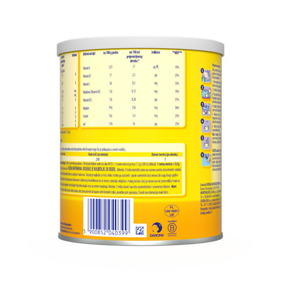 Bebelac® 3 Prah za pripremu mlečnog napitka za malu decu iznad 12 meseci 400 g - leva strana pakovanja